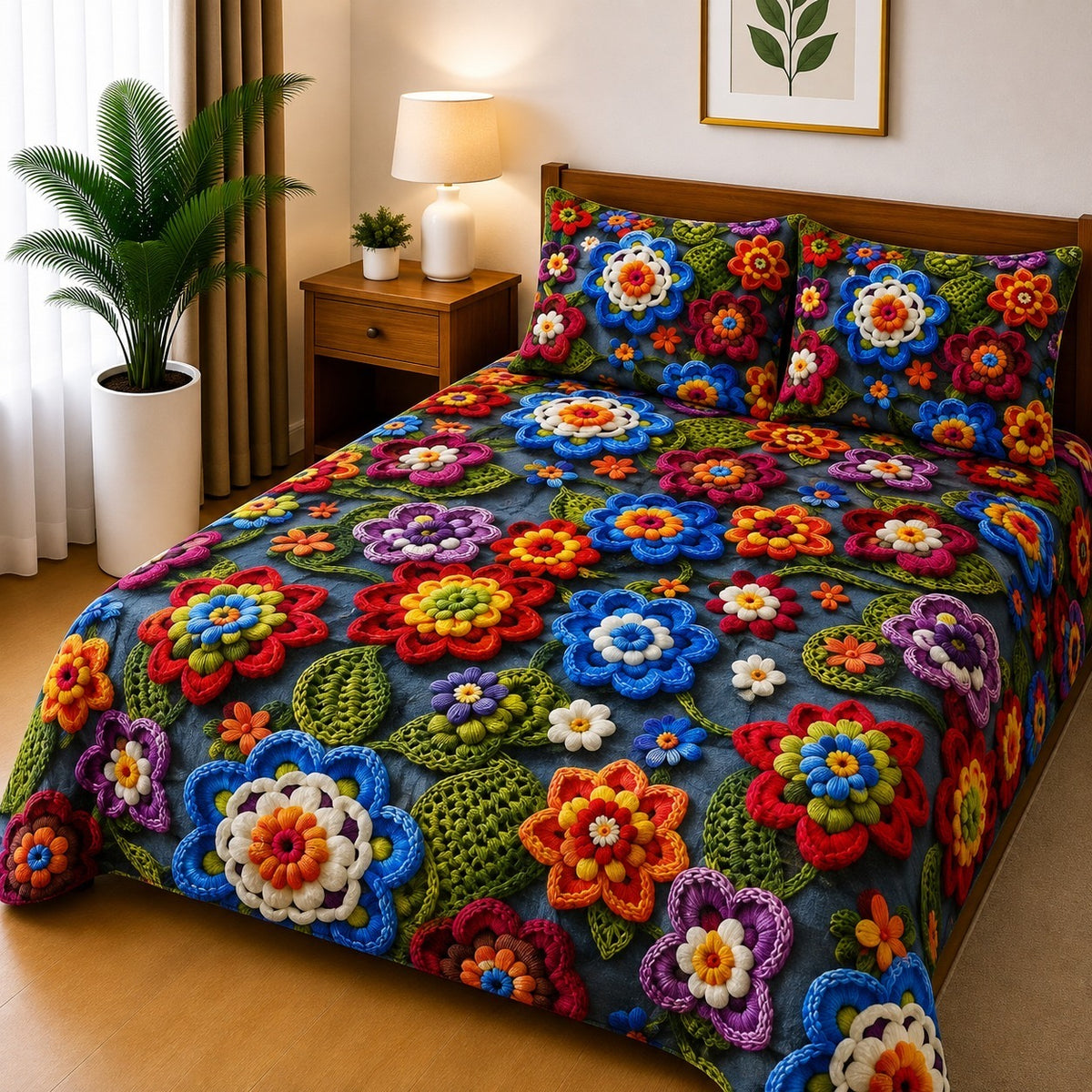 3D Printed Bedsheet with 2 Pillow Covers – 3-Piece Set | Article No.14