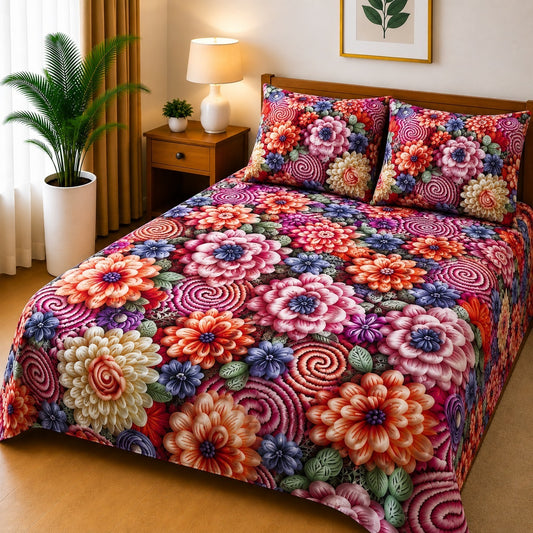 3D Printed Bedsheet with 2 Pillow Covers – 3-Piece Set | Article No.13