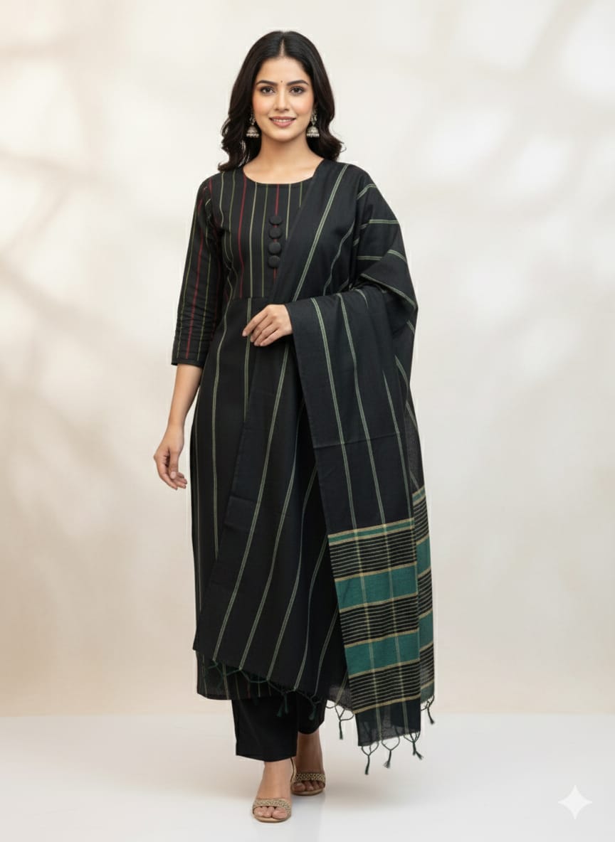 3PC Dress Multani Khaadi Sussi - RED & BLACK LINING