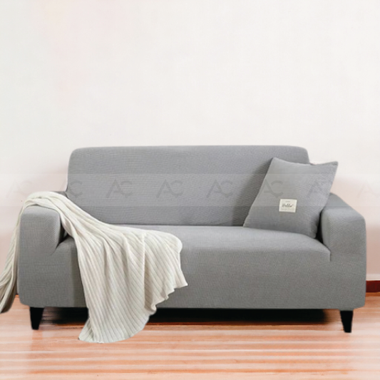 Micro Mash Fitted Sofa Covers- (Silver Grey color)