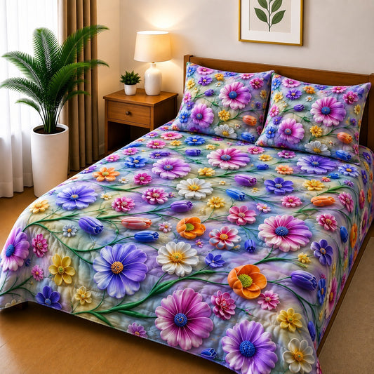 3D Printed Bedsheet with 2 Pillow Covers – 3-Piece Set | Article No.8