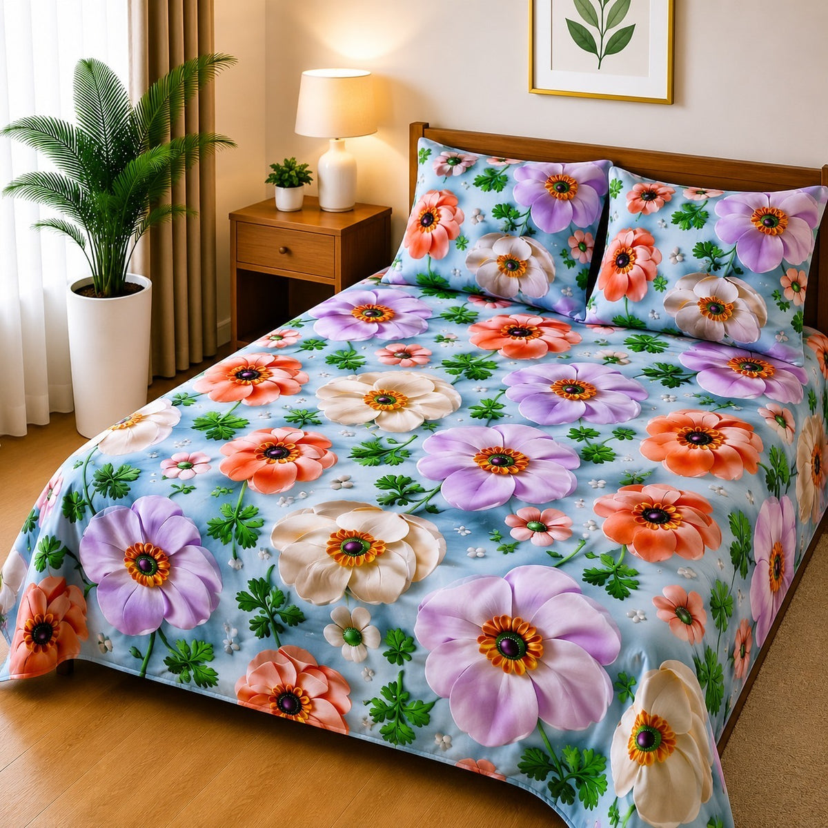 3D Printed Bedsheet with 2 Pillow Covers – 3-Piece Set | Article No.7