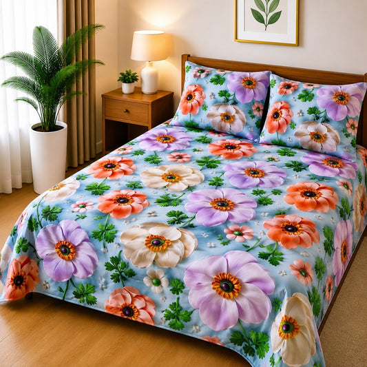 3D Printed Bedsheet with 2 Pillow Covers – 3-Piece Set | Article No.7