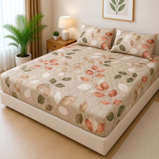 Printed 3 Piece's Quilted Bedsheets Set (100% Waterproof) New Arrivals! Luxury Bedsheet tm-0012