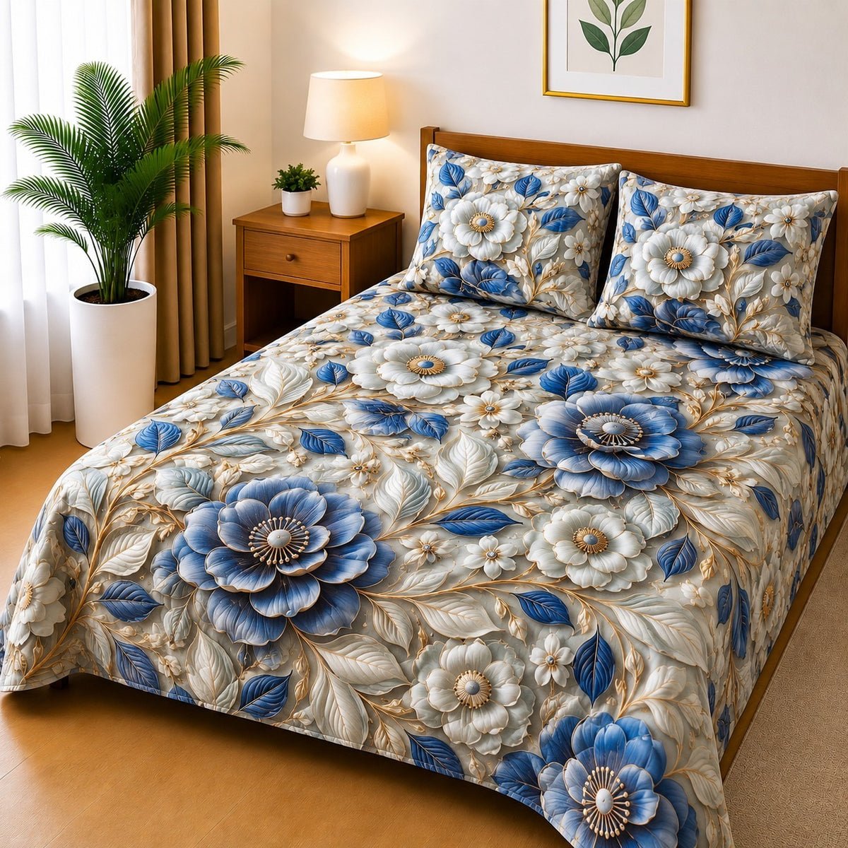 3D Printed Bedsheet with 2 Pillow Covers – 3-Piece Set | Article No.20
