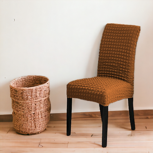 Bubble Style Fitted Dining Chair Cover | Copper Color  | For Weddings, Dining Rooms, Offices, Banquets, And Home Decor