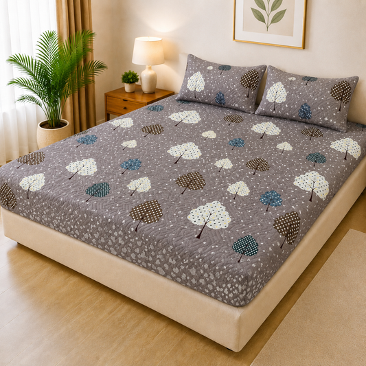 Printed 3 Piece's Quilted Bedsheets Set (100% Waterproof) New Arrivals! Luxury Bedsheet tm-0001