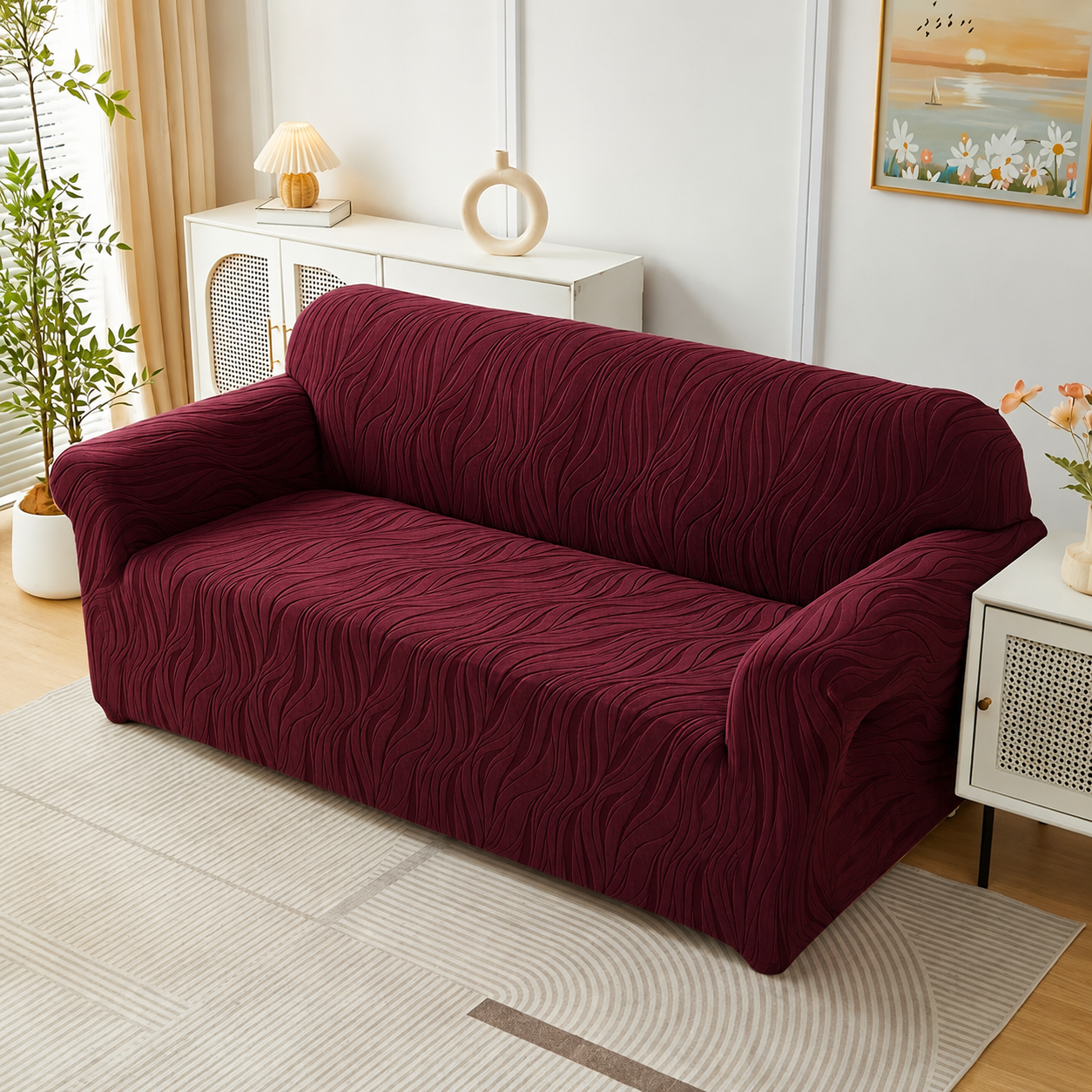 Floral Velvet Touch Sofa Cover