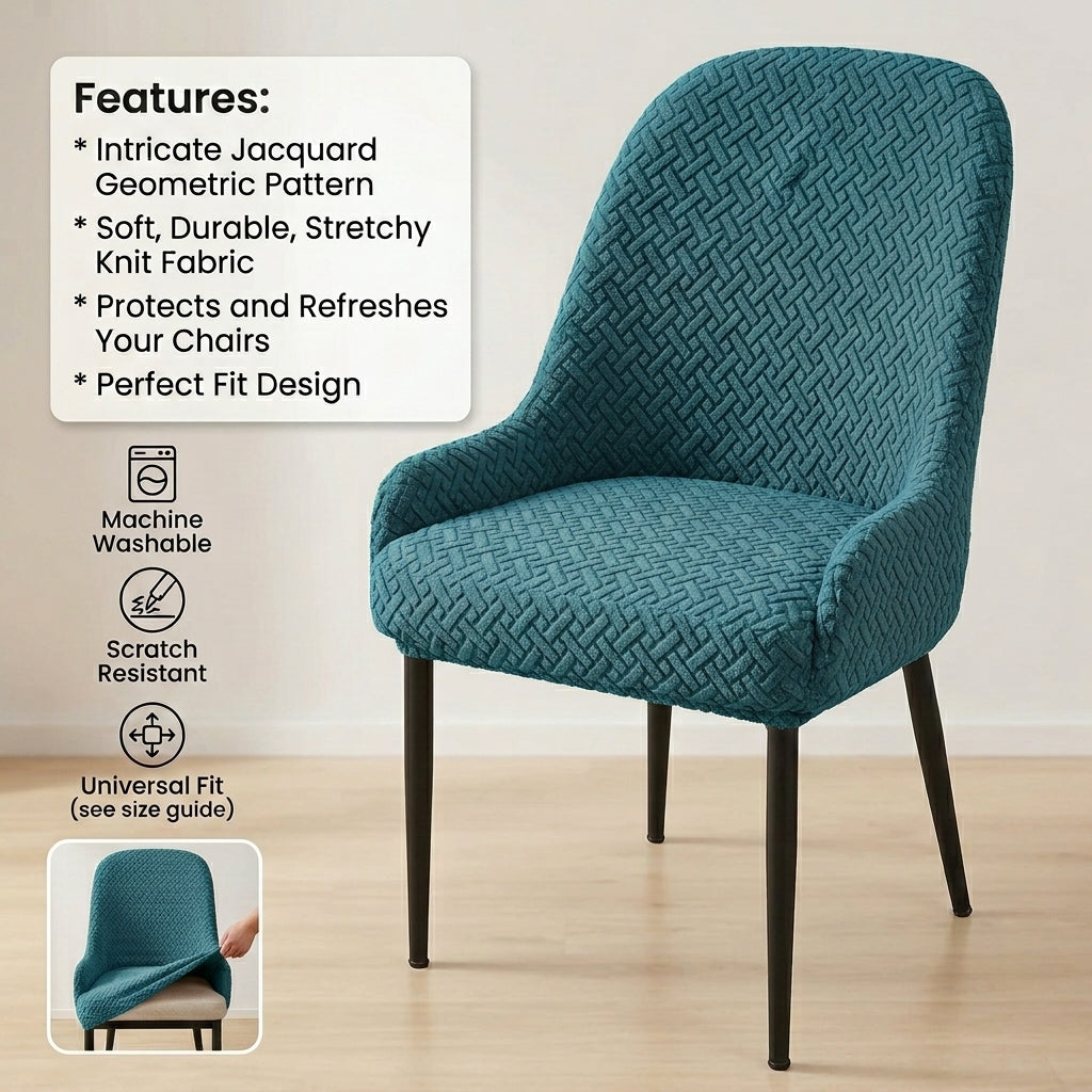 Fitted Stripe Style Dinning Chair Cover Arm-Design-5