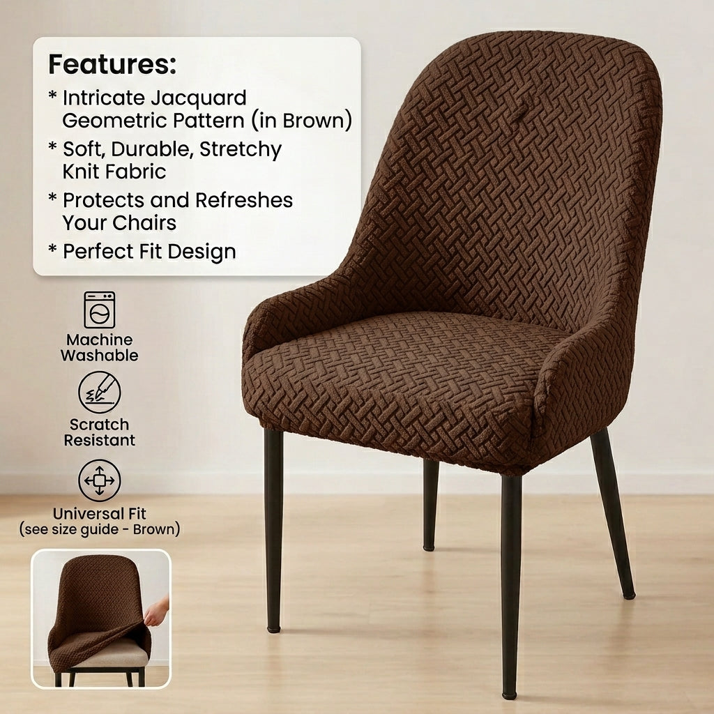 Fitted Stripe Style Dinning Chair Cover Arm-Design-5
