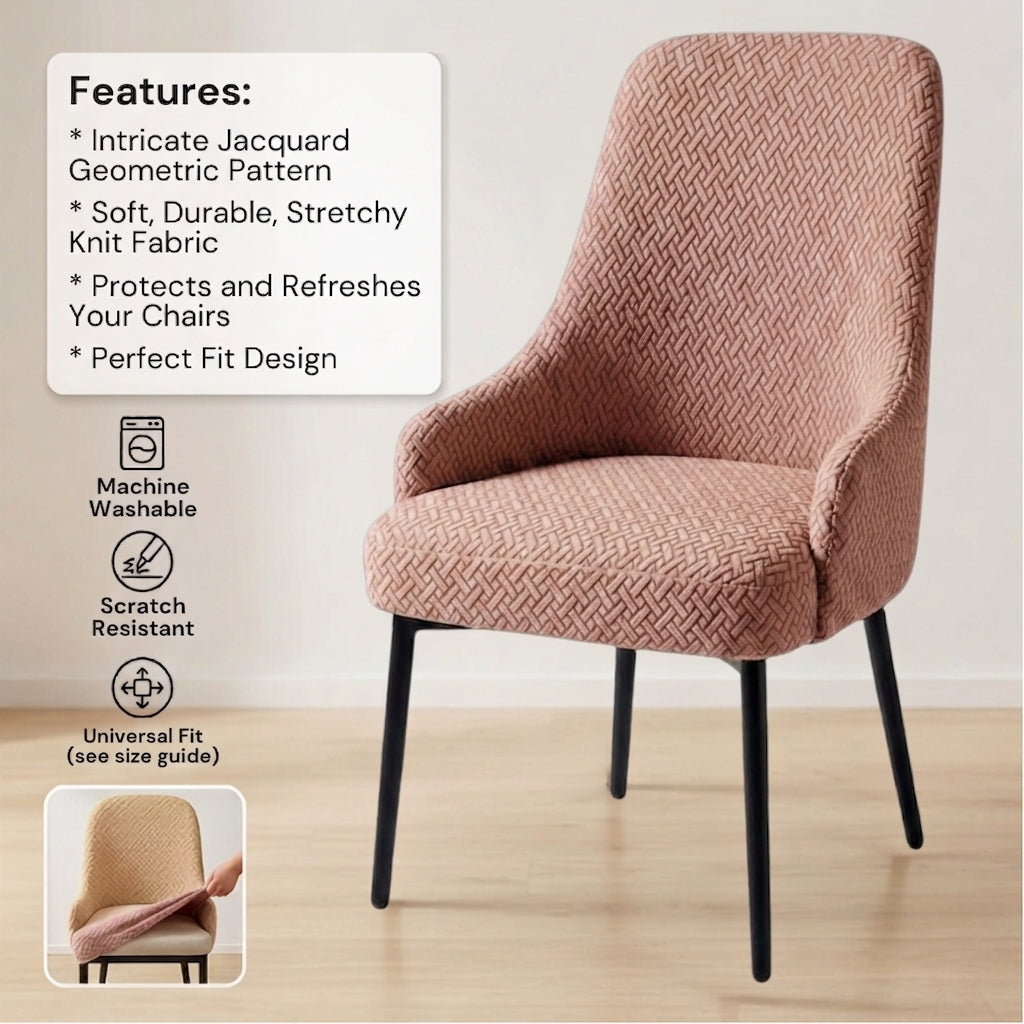 Fitted Stripe Style Dinning Chair Cover Arm-Design-1