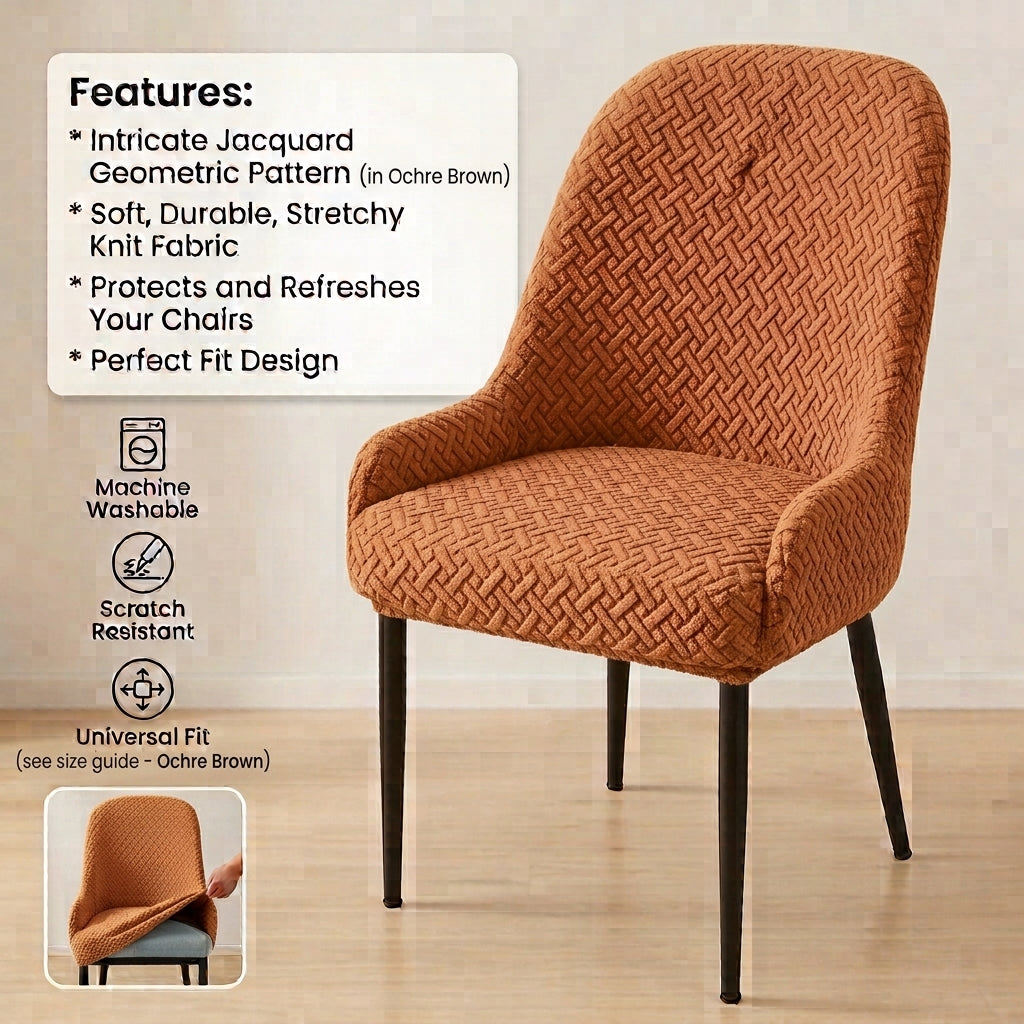 Fitted Stripe Style Dinning Chair Cover Arm-Design-5
