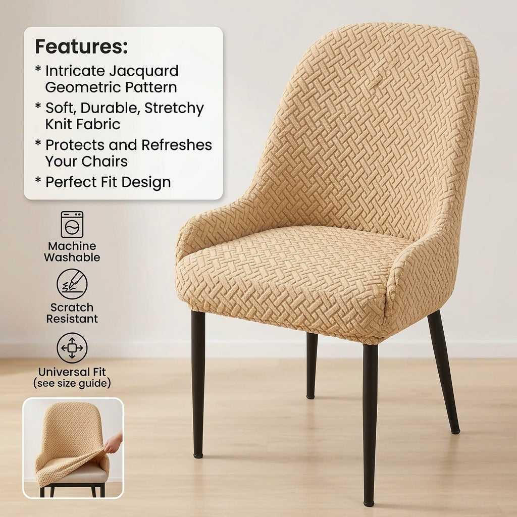 Fitted Stripe Style Dinning Chair Cover Arm-Design-5