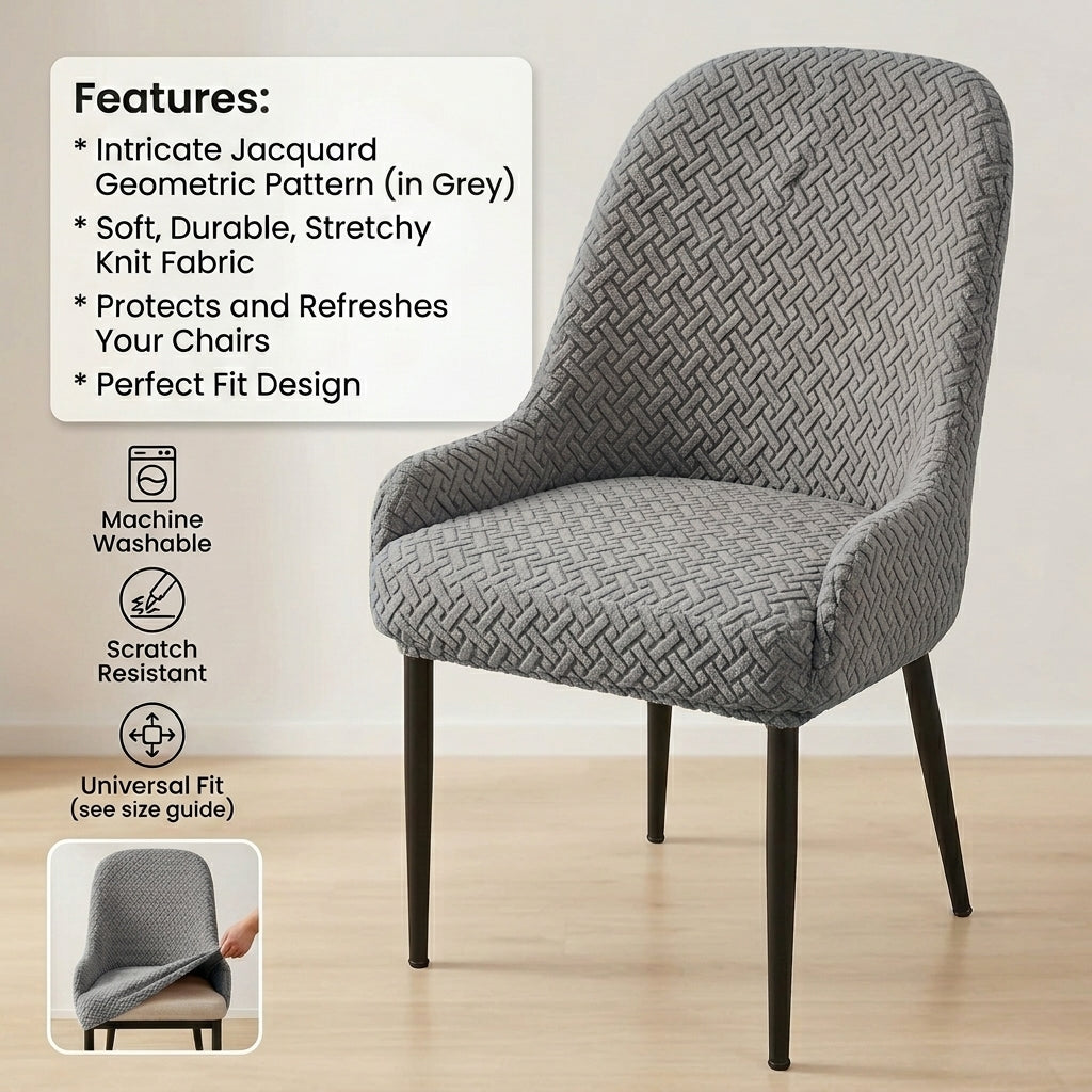 Fitted Stripe Style Dinning Chair Cover Arm-Design-5