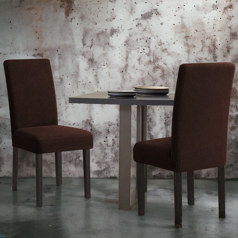 Micro Mesh Fitted Dining Chair Cover | Brown Color | For Weddings, Dining Rooms, Offices, Banquets, And Home Decor