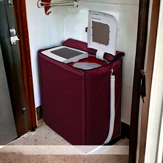 Twin Tub Waterproof & Dust-Proof Washing Machine Cover | Maroon Color