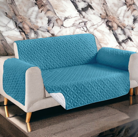 Ultrasonic Cotton Quilted Sofa Runner | Zinc Color | safeguard your sofa from stains, spills, pet hair, and general wear and tear