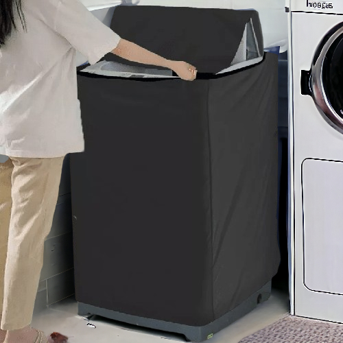 Waterproof & Dust-Proof Top Loading Washing Machine Cover | Black Color