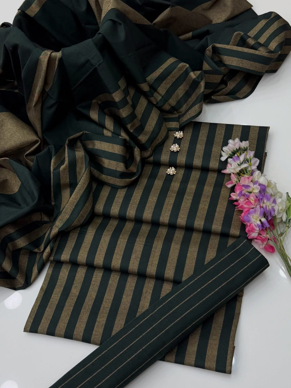 3PC Dress Multani Khaadi Sussi - GREEN LINING