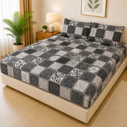 Printed 3 Piece's Quilted Bedsheets Set (100% Waterproof) New Arrivals! Luxury Bedsheet tm-0015