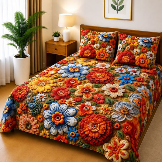 3D Printed Bedsheet with 2 Pillow Covers – 3-Piece Set | Article No.3