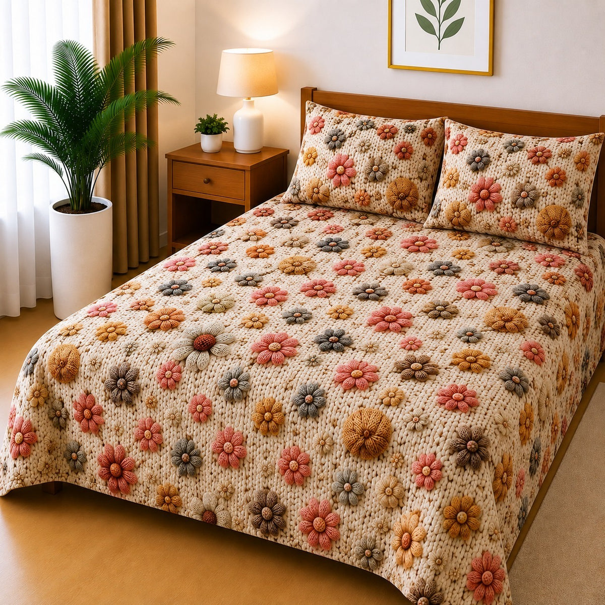 3D Printed Bedsheet with 2 Pillow Covers – 3-Piece Set | Article No.6