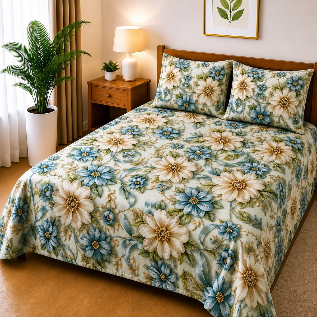 3D Printed Bedsheet with 2 Pillow Covers – 3-Piece Set | Article No.5