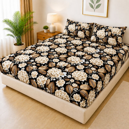 Printed 3 Piece's Quilted Bedsheets Set (100% Waterproof) New Arrivals! Luxury Bedsheet tm-0001