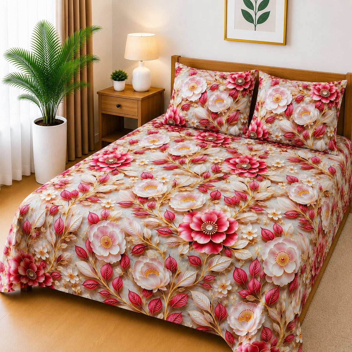 3D Printed Bedsheet with 2 Pillow Covers – 3-Piece Set | Article No.4