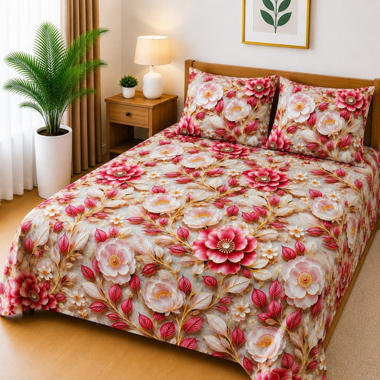 3D Printed Bedsheet with 2 Pillow Covers – 3-Piece Set | Article No.4