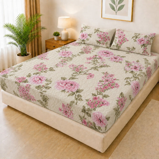Printed 3 Piece's Quilted Bedsheets Set (100% Waterproof) New Arrivals! Luxury Bedsheet tm-0008