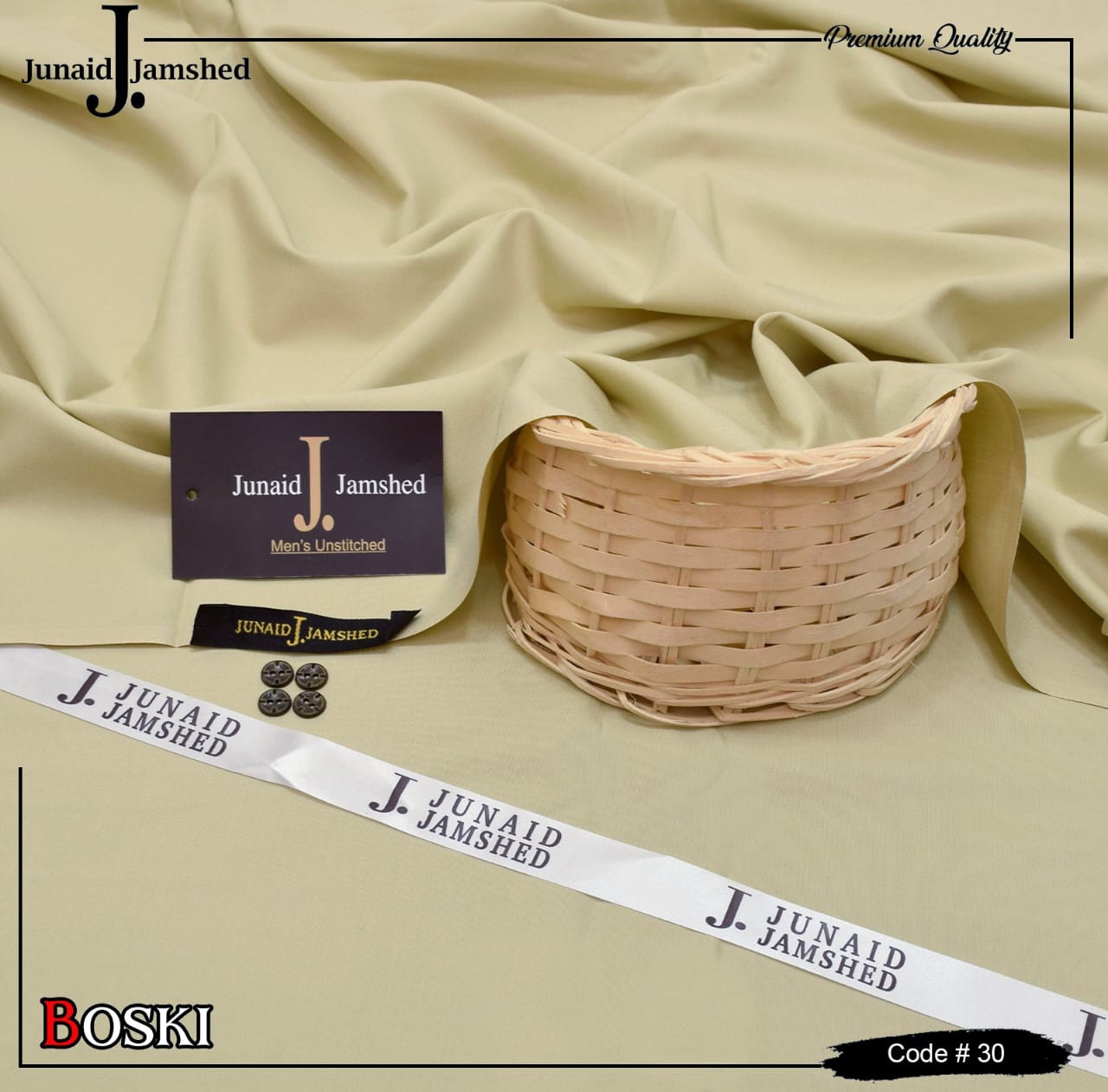 J. Junaid Jamshed wash and Wear Booski - Light Pista