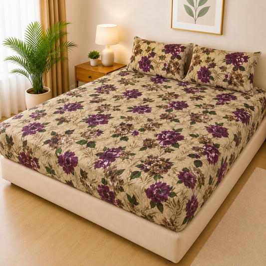 Printed 3 Piece's Quilted Bedsheets Set (100% Waterproof) New Arrivals! Luxury Bedsheet tm-0009