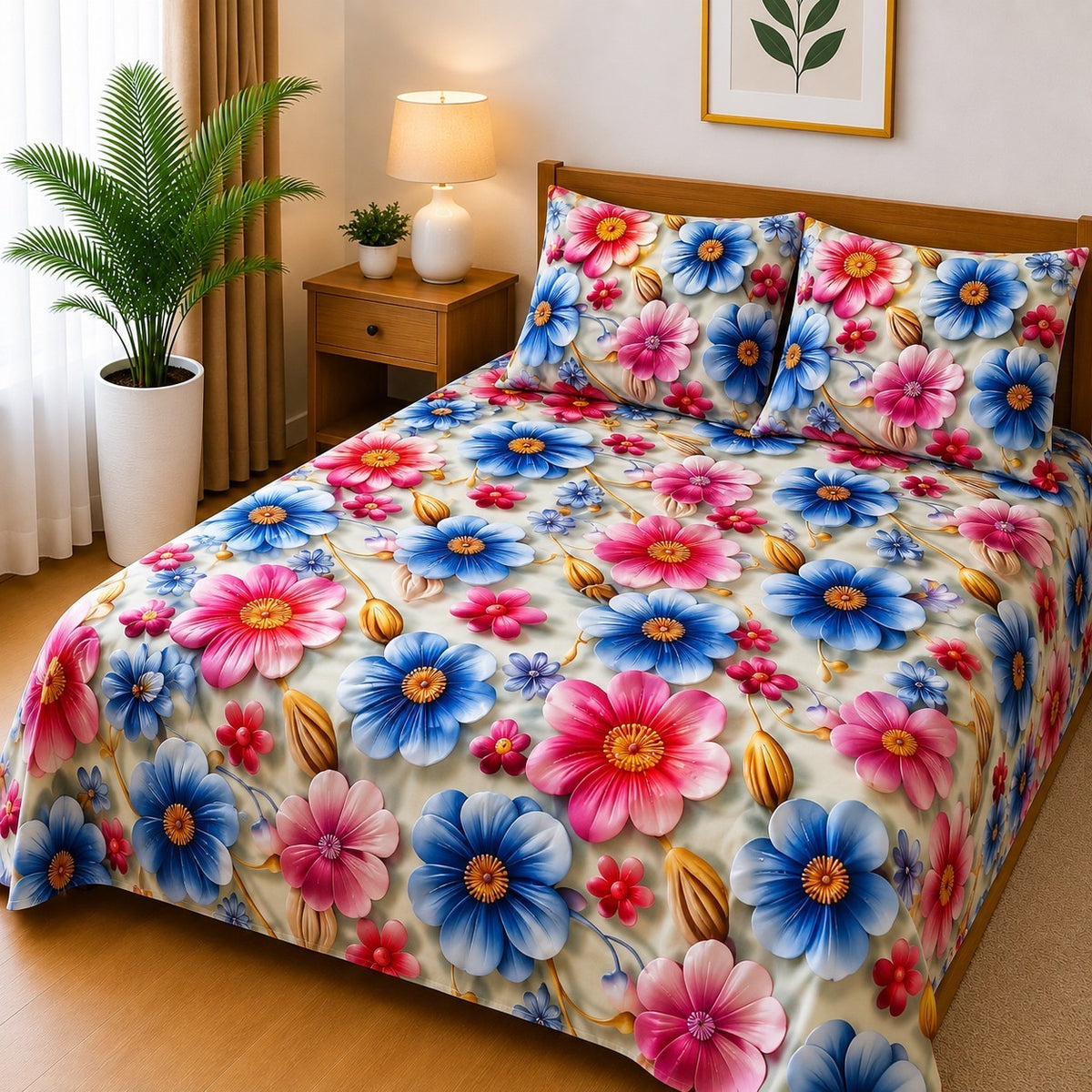 3D Printed Bedsheet with 2 Pillow Covers – 3-Piece Set | Article No.2