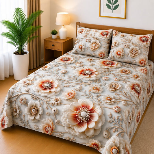 3D Printed Bedsheet with 2 Pillow Covers – 3-Piece Set | Article No.19