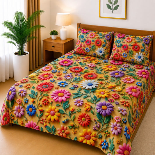 3D Printed Bedsheet with 2 Pillow Covers – 3-Piece Set | Article No.1