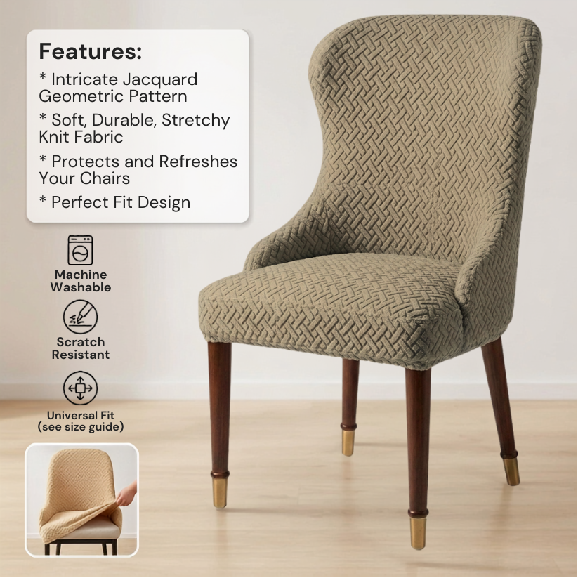 Fitted Stripe Style Dinning Chair Cover Arm-Design-4